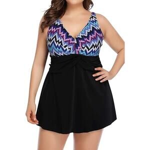 PERONA Swimsuit Shaping Body One Piece Swim Dress - Size 18